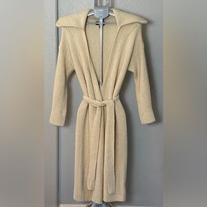 Express Ribbed Collared Belted Duster Cardigan